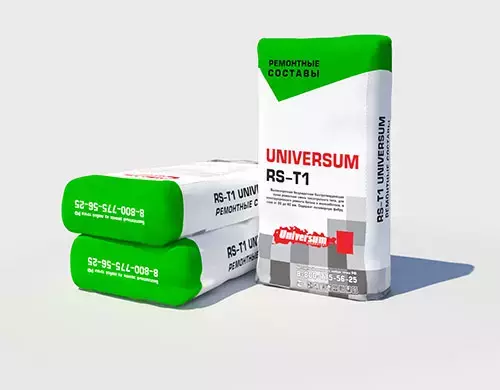 RS-Т1 UNIVERSUM Высокопрочная безусадочная армированная сухая ремонтная смесь тиксотропного типа RS-Т1 UNIVERSUM Высокопрочная безусадочная армированная сухая ремонтная смесь тиксотропного типа