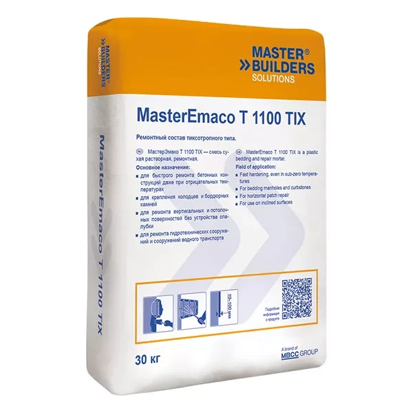 Быстротвердеющий тиксотропный состав SikaEmaco® T 1100 TIX W (MasterEmaco® T 1100 TIX W) Быстротвердеющий тиксотропный состав SikaEmaco® T 1100 TIX W (MasterEmaco® T 1100 TIX W)